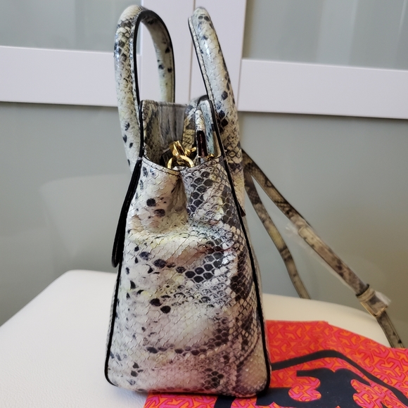 NWOT Tory Burch Clara Snake Printed Small Tote - Picture 4 of 10
